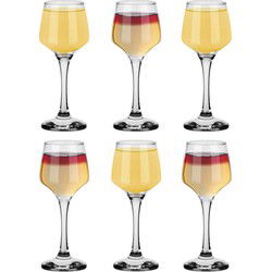 Glasmark Shotglaasjes/borrelglazen Likeur/wodka - transparant glas - 6x stuks - 75 ml - Drinkglazen