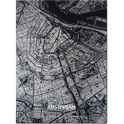 Aluminium Citymap Amsterdam 80x60 cm 