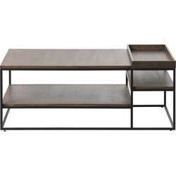 Salontafel Donkerbruin - 120x70x45cm - Eikenhout - Bureau Rivoli