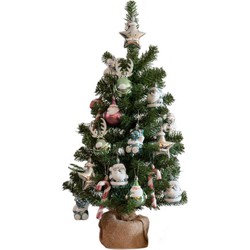 Everlands Kerstboom - kunst - inclusief versiering - 75 cm - Kunstkerstboom