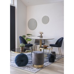 Eetkamerstoel Velvet Blauw Brass - Zithoogte 46cm - Set van 2