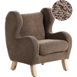 Beliani FARUM - Kinderfauteuil-Bruin-Bouclé