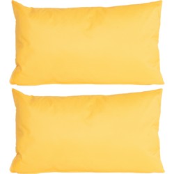 4x stuks buiten/woonkamer/slaapkamer kussens in het geel 30 x 50 cm - Sierkussens