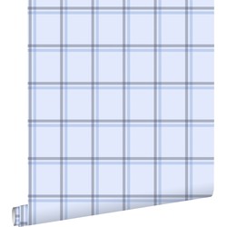 ESTAhome behang ruiten lichtblauw - 53 cm x 10,05 m - 136433