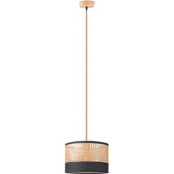 Home sweet home hanglamp Cane weave - linnen / zwart