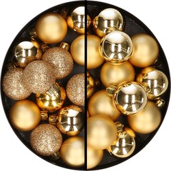 30x stuks kunststof kerstballen goud 3 en 4 cm - Kerstbal
