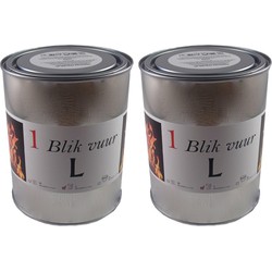 Tuinfakkel in blik - 2x - 5 tot 8 branduren - 11 x 13 cm - Fakkels