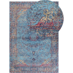 Beliani KANSU - Laagpolig-Blauw-Katoen