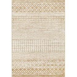 Scandinavisch Boho Tapijt MILA - Ivoor/LichtBruin - 120x170 cm