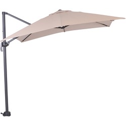 Garden Impressions Hawaii zweefparasol S 250x250 - donker grijs - ecru