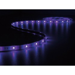 KIT MET MUZIEKGESTUURDE LED-STRIP, CONTROLLER EN VOEDING - RGB - 150 LEDs - 5 m - 12 VDC