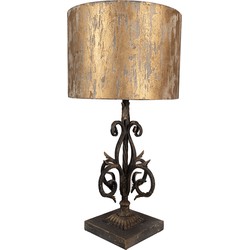 Clayre & Eef Tafellamp Ø 36x71 cm Bruin IJzer Bureaulamp