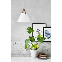 16 cm hanglamp Scandinavisch wit, zwart, wit glas