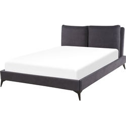 Beliani MELLE - Tweepersoonsbed-Grijs-Chenille