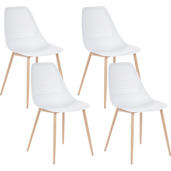 HAZELTON - Set van 4 stoelen - Wit - Synthetisch materiaal