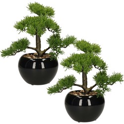 Set van 2x stuks atmosphera bonsai in keramische pot 36 cm - Kunstplanten