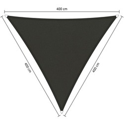 Compleet pakket: Shadow Comfort waterafstotend, driehoek 4x4x4,m Warm grey met bevestigingsset en buitendoekreiniger