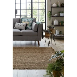 Jute Boucle vloerkleed - Laagpolig - 100% Jute - Modern - Laagpolig - Naturel / Beige - 160 X 230 CM