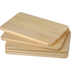 15x Houten ontbijtplankjes/snijplankjes - set - 21,5 x 13,5 cm - Serveerplanken