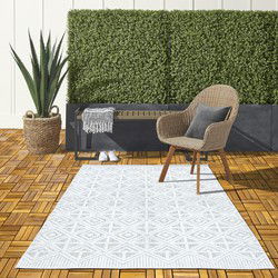 Lilah Indoor & Outdoor Grijs vloerkleed - Geruit - 240 X 340 CM
