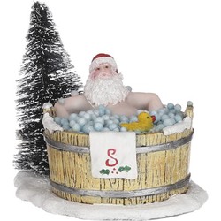 Santa in hot tub - l9xw6,5xh6,5cm - Luville