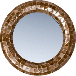 PTMD Chelsae Bronze poly round shell mirror small