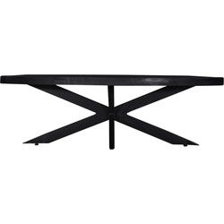 Salontafel Ovaal - Zwart - 130cm - Mangohout - Tafel Mansour