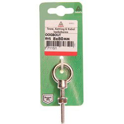 Oogbout rvs 8x80mm