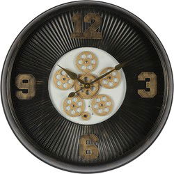 Clayre & Eef Wandklok Zwart IJzer