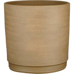 Mica Decorations Plantenpot - terracotta - beige mat - D32-H31 cm - Plantenpotten