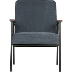 WOOOD Sally Fauteuil - Polyester - Blauw - 87x65x82