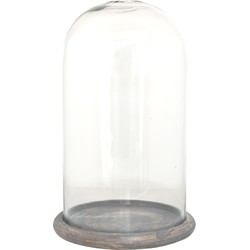 Clayre & Eef Stolp  Ø 17x29 cm Glas Hout Glazen stolp