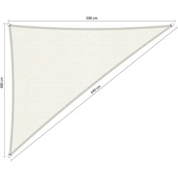 Compleet pakket: Shadow Comfort 90 graden driehoek 4x5x6,4m Arctic White met RVS Bevestigingsset en Buitendoekreiniger