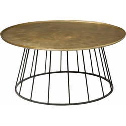 Tower living Iron coffee round table w alu top 91x91x42