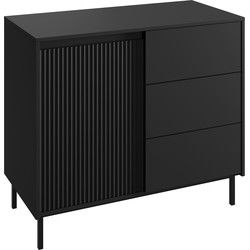 Meubella Dressoir Orvana - Zwart - 103 cm