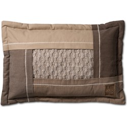 Knit Factory Trix Sierkussen - Beige Mêlee - 60x40 cm - Inclusief kussenvulling