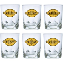 Whisky tumbler glazen - 6x - Duke serie - transparant - 240 ml - Whiskeyglazen