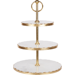 MEGARA - Etagère - Wit/Goud - Marmer