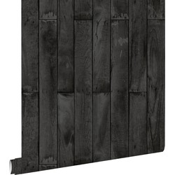 ESTAhome behang houtlook zwart - 53 cm x 10,05 m - 137745