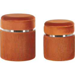 CAMDENTON  - Poef - Oranje - 36/31 cm - Fluweel