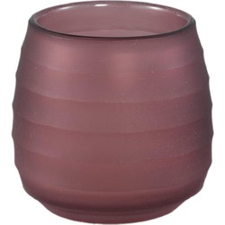 PTMD Windlicht Nadah - 11x11x11 cm - Glas - Roze
