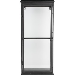 Clayre & Eef Vitrinekast  31x21x70 cm Zwart Ijzer Glas Wandkast