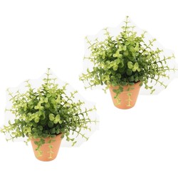 4x stuks groene kunstplant eucalyptus plant in pot - Kunstplanten