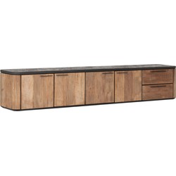 DTP Home Hanging TV stand Soho large, 4 doors, 2 drawers,42x230x40 cm, recycled teakwood and mortex