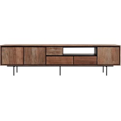 DTP Home TV stand Metropole extra large, 3 doors, 3 drawers, open rack,60x235x40 cm, recycled teakwood