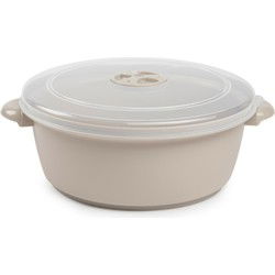 PlasticForte Magnetronbakje met ventiel - magnetronschaal - 2L - beige - Magnetronbakken