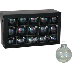 Othmar Decorations kerstballen 36x - parelmoer - glas -6 cm - Kerstbal