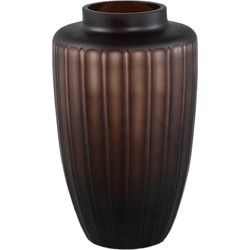 PTMD Vaas Linesa - 16x16x27 cm - Glas - Bruin