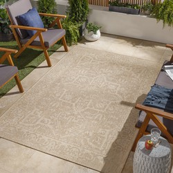  Buitenkleed - Balkon, Terras, Keuken - Jute-Look Tapijt GENA - Beige/Ivoor - 160x213 cm 