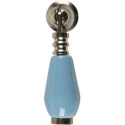 Clayre & Eef Deurknop Blauw Keramiek